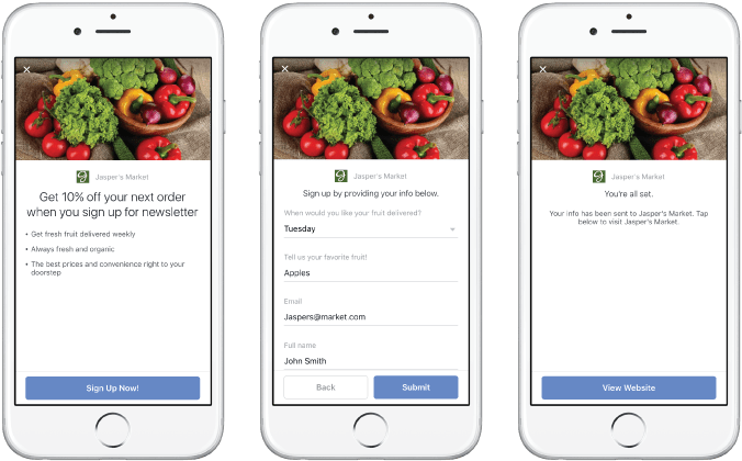 Facebook Lead Ads form