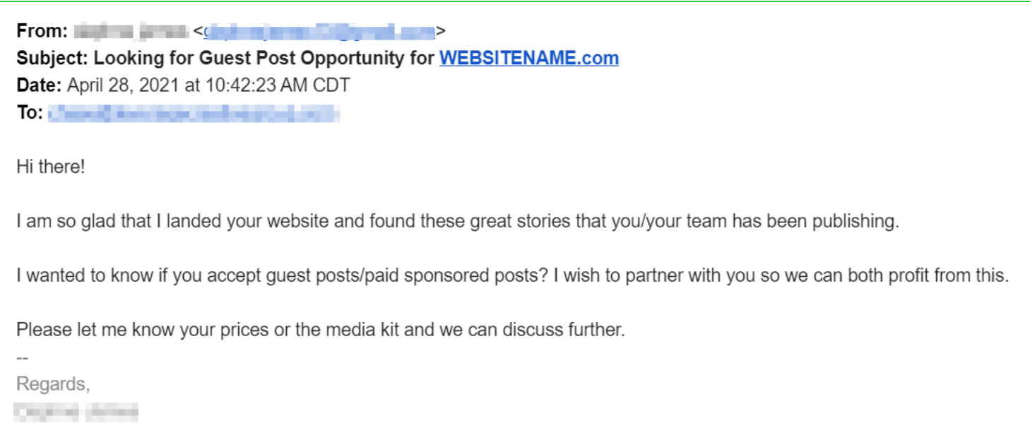Bad Pitch Example #1