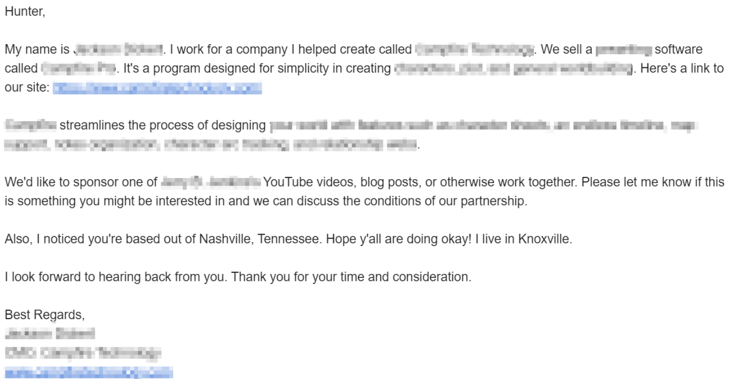 Good pitch example #1