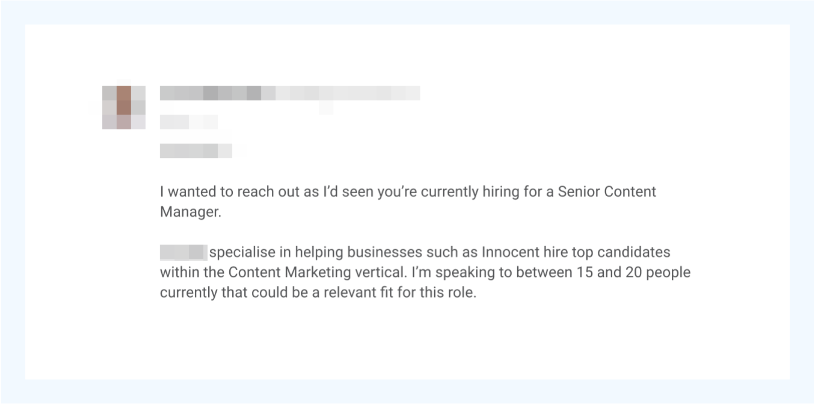 an email that leverages a job offer to reach out