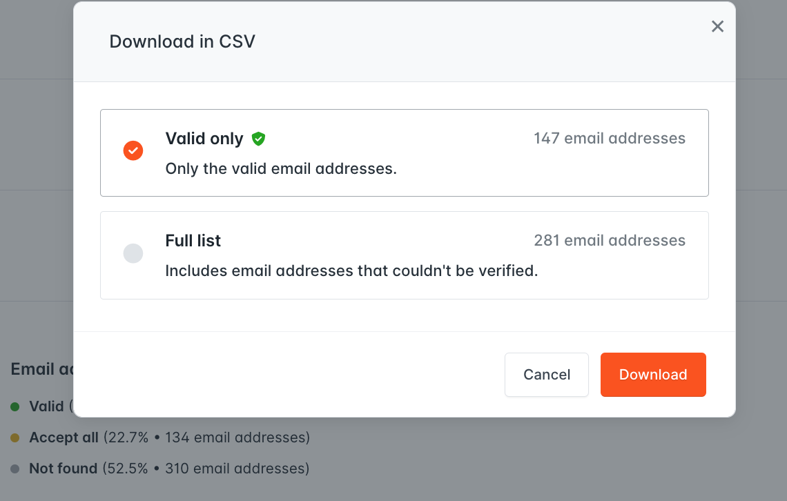 Bulk Email finder download popup