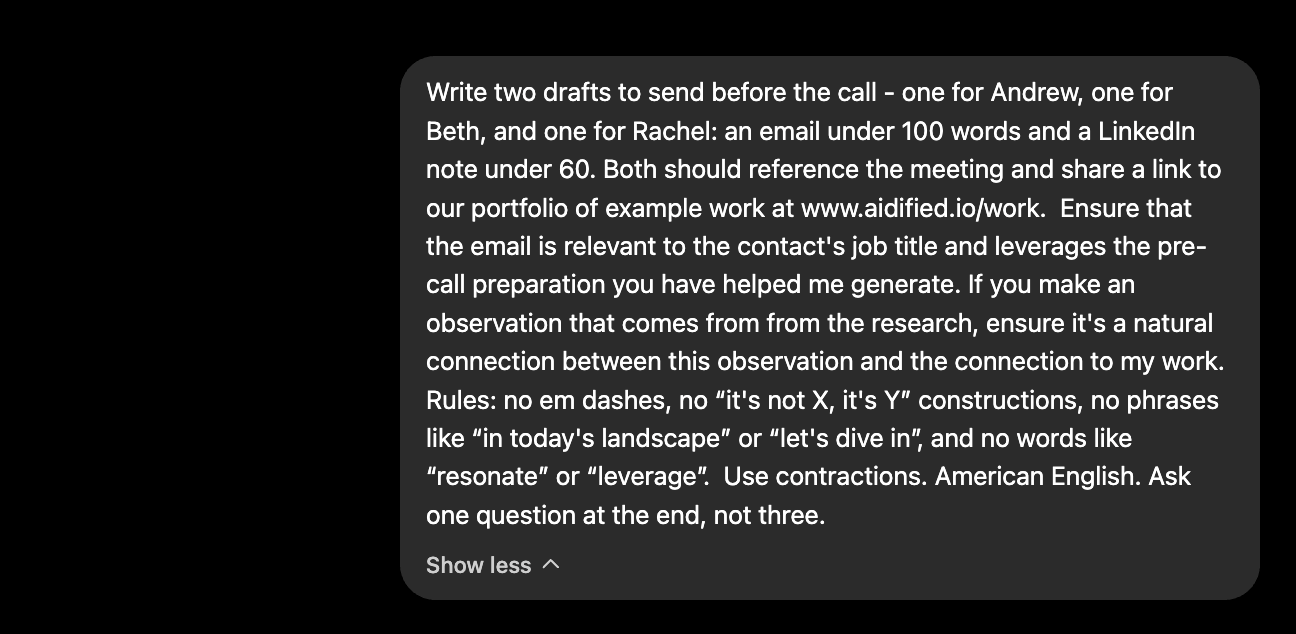 Asking ChatGPT and Hunter to write personalized emails to the Leads