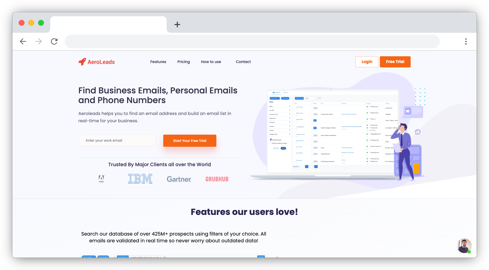 AeroLeads screenshot