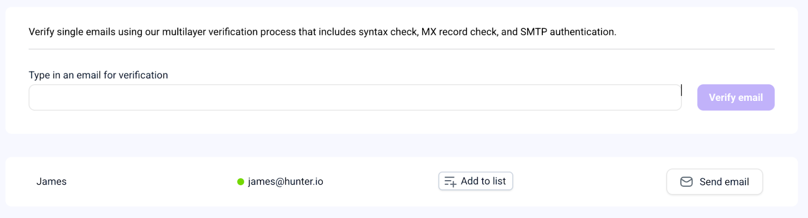 Snov.io's email verification check