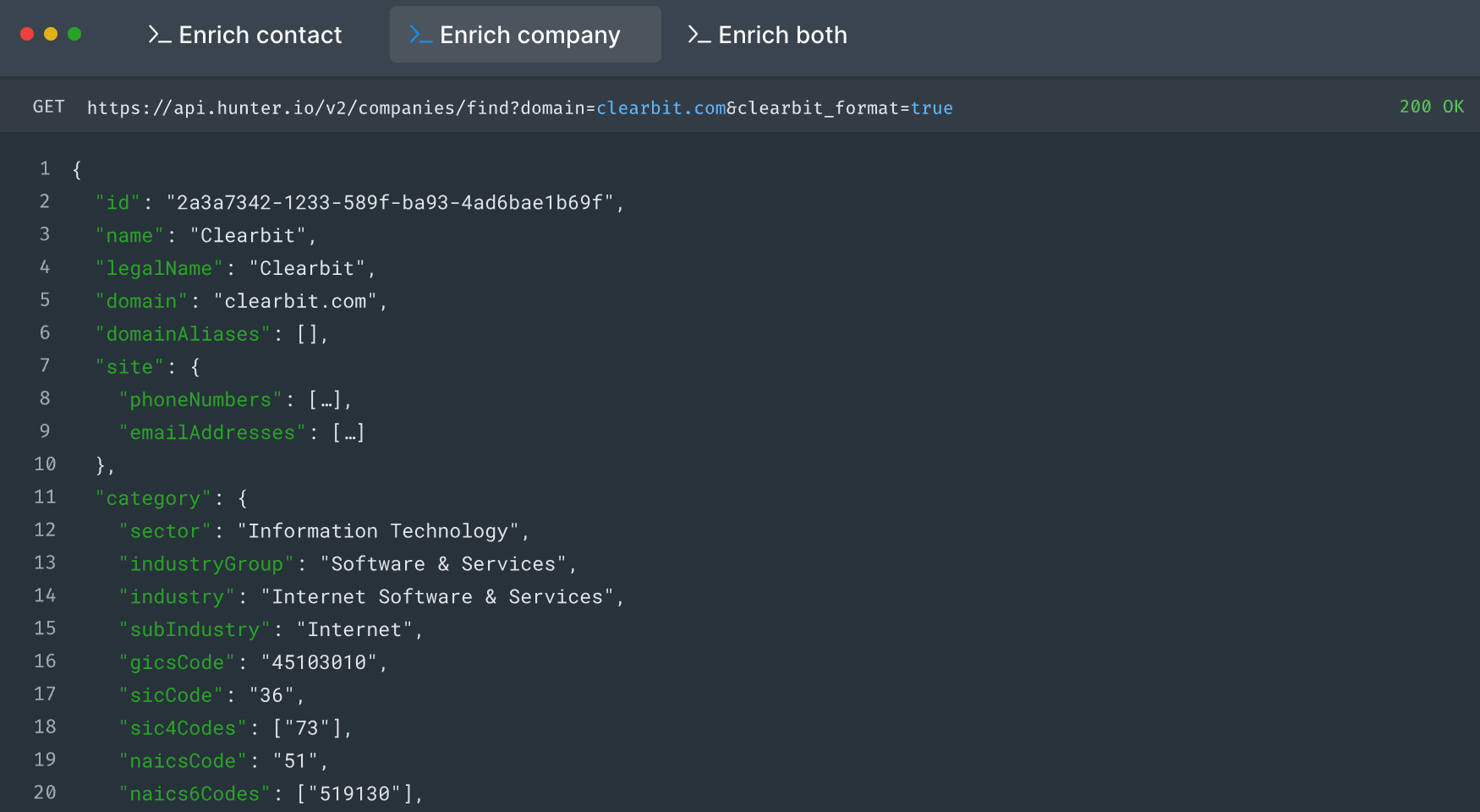 Company enrichment example