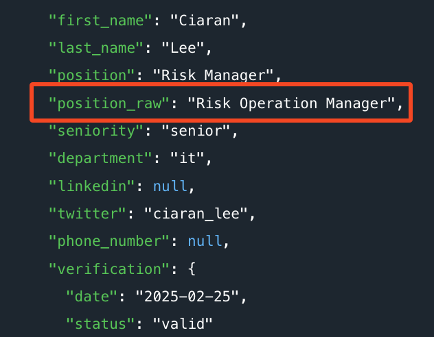 Raw position in Hunter's Domain Search API