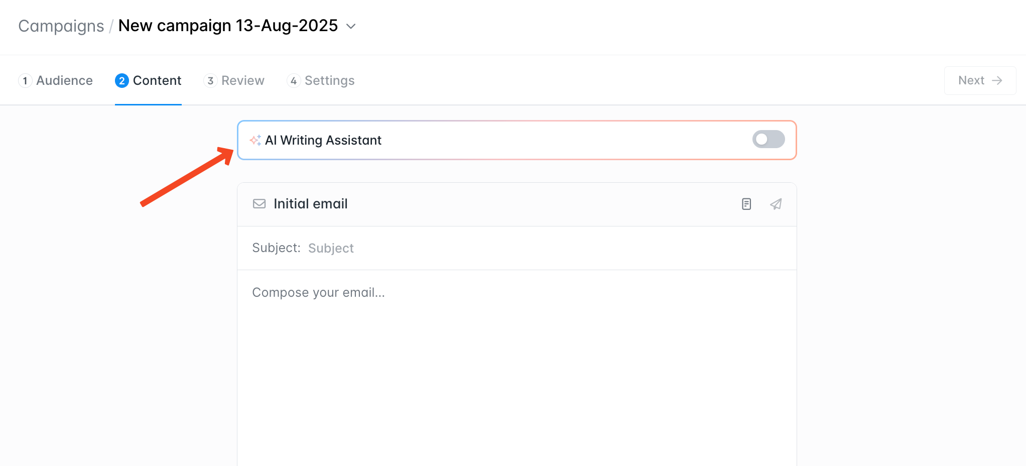 blog-post:new-ai-writing-assistant-in-campaigns