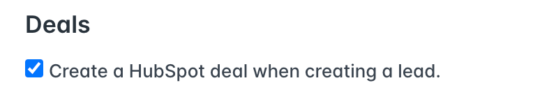 An option to automatically create a HubSpot deal when a lead is created in Hunter