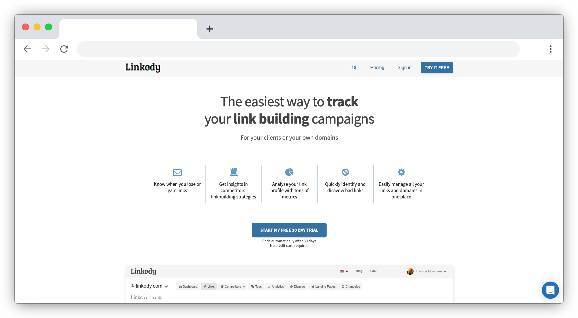Linkody screenshot