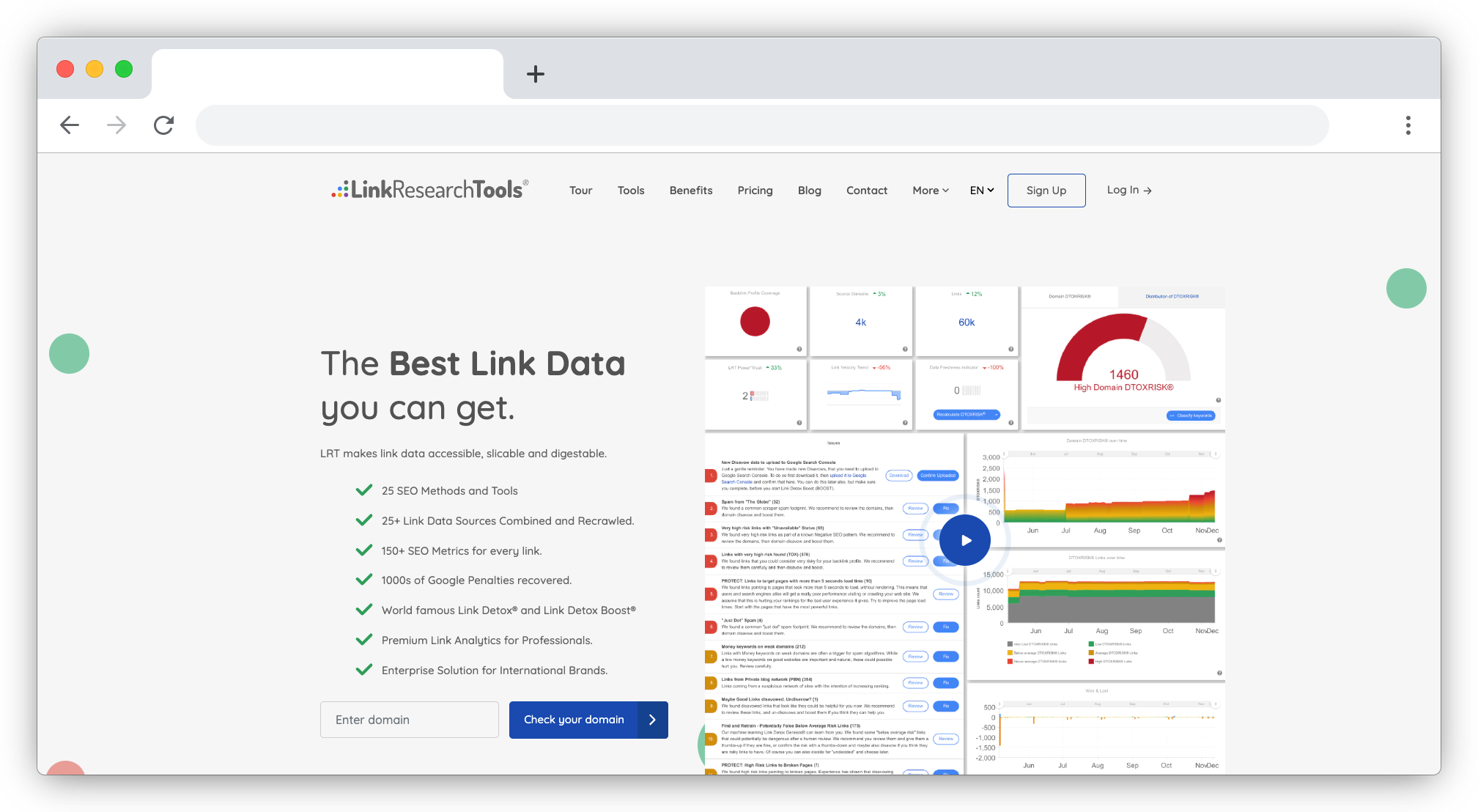 LinkResearchTools screenshot