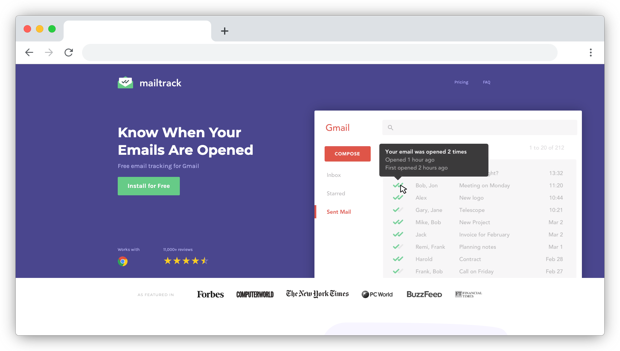 Mailtrack screenshot