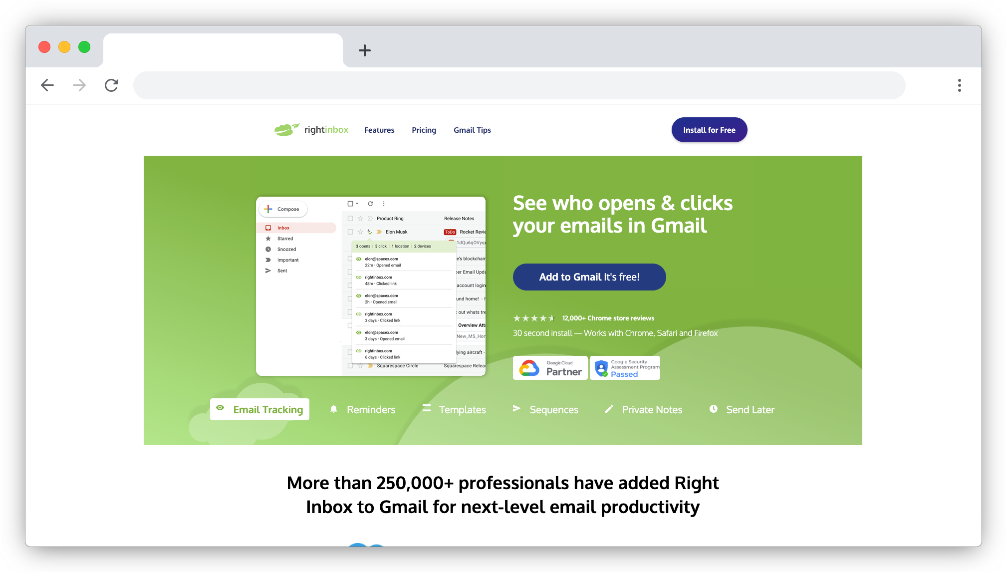 RightInbox screenshot